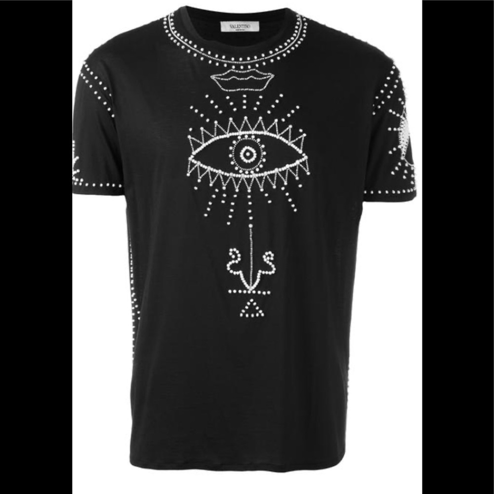 Valentino Embellished Symbols T-shirt Size S NWT